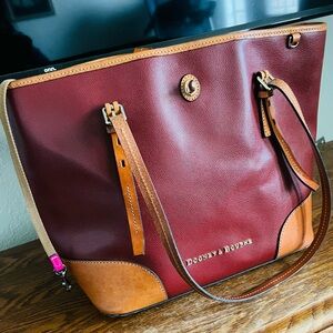 Dooney & Bourke Saffiano Fuscia Claremont Dover Tote - Magenta pink tote